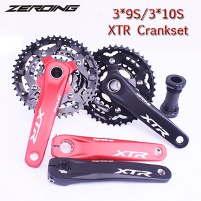 XTR MTB 크랭크 세트 XTR XT용 BB 포함 104 64BCD 3*9S 3*10S 트리플 자전거 크랭크 세트 170mm 통합 크랭크, 9)Cank Black, 1개