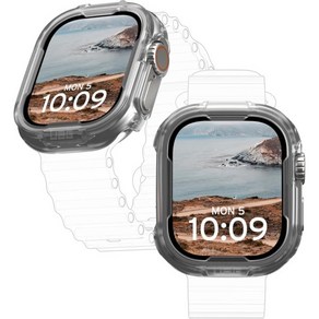 스마트워치 커버 내구성강한 기스방지 애플 워치 케이스 49mm iWatch 시리즈 울트라 2울트라 스카우트 블랙 러기드 밀리터리 등급 낙하 방지 스냅온 보호 범퍼 하드 케이스와