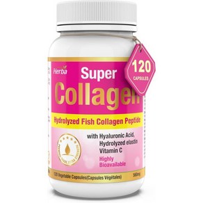 Herba Hydrolyzed Fish Collagen Pills – 560mg 120 Capsules | Type 1 and Type 3 Collagen Supplement wi