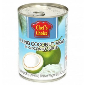 영코코넛미트 영코코넛 Young Coconut Meat in coconut Juice woldfood, 580g, 1개