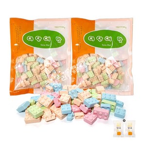 블럭모양 토이브릭캔디(500g) x 2봉+밀크츄 2개 세트 번들 10호