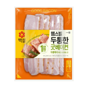 CJ 백설 햄스빌 두툼한 굿베이컨, 340g, 8개