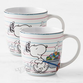 윌리엄스소노마 피넛 스누피 머그 컵 2개 세트 WILLIAMS SONOMA EXCLUSIVE PEANUTS SNOOPY MUG