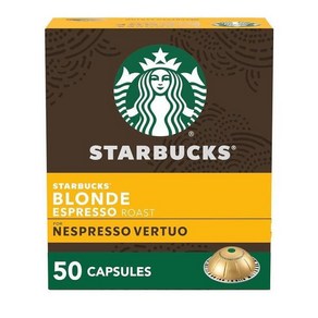 스타벅스 원두커피 네스프레소 버츄오 블론드 에스프레소 로스트 캡슐 50개입 173369, 1) 50 Count Pack of 1 - Blonde, 없음