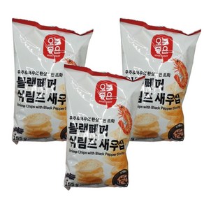 오늘좋은 블랙페퍼 쉬림프새우칩, 3개, 155g