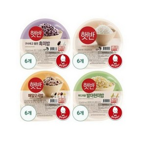 올따옴 햇반 기획세트 Cj햇반4종 모음 24입(햇반6+발아6+오곡6+흑미6)