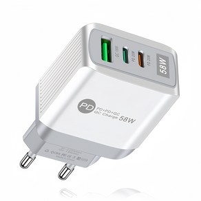 USB+PD 3포트 멀티 고속충전기 58W, 흰색, 1개