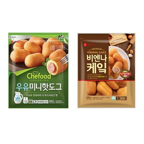 롯데 쉐푸드 우유 미니핫도그 500g + 비엔나 케익 1kg