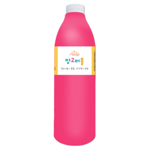[키즈망고] 망고버블 핑거페인트 거품물감 형광6색 1000ml, 핑크