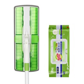 3M 스카치브라이트 클립형 막대걸레 + 물걸레청소포 대형 20매 + 훅걸이1p, 1세트