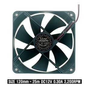 YL FAN DC12V 0.30A 120mm*25mm DC FAN 저소음 쿨러팬, 1개