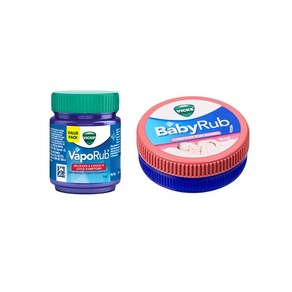 Vicks Combo Pack of Vapoub (25ml) & BabyRub Balm (10ML) Fo Cough Cold & Headache, 1세트, 1회분