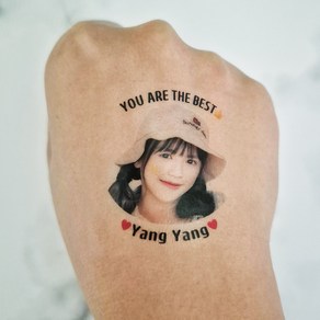 사진한장으로 OK 특별한날 더 특별하게! 타투스티커 생일 기념일 여행 주문제작 스티커, 4개, 선택04_두줄문구