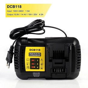 DCB107 충전기 DCB115 DCB105 18V 배터리용 배터리 10.8V 12V DCB200 20V 디월트 3A DCB118 14.4V DCB112 DC, 1)다크 그레이 - 미국, 1개