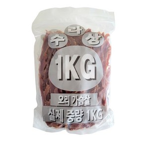 수라상 강아지 사사미 1kg 오리가슴살 실속형 점보팩, 1개