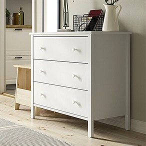 [가구 착불배송비-4만원]이케아 3칸서랍장 KILBERGET 실베리에트 화이트.안전잠금장치 86x78 cm, 3단, 화이트