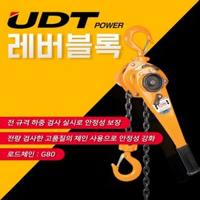 UDT 레버블럭 3/4톤 1.5톤 2톤 3톤 6톤 호이스트작업 레바블럭 레버블록 호이스트 작업, 용량 6톤, 1개