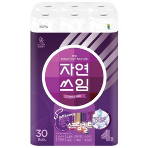 자연쓰임 천연펄프 수프림퀼트 화장지 4겹 30롤