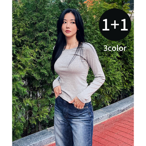 1+1 마들렌 베이직 사게절 긴팔 티