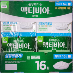 풀무원다논 액티비아 0% 플레인 90gx16입, 80g, 16개