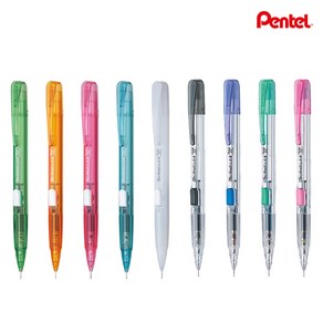 펜텔 Pentel 테크닉 클릭 샤프 0.5mm PD105 옆으로 누르는 방식, 투명블루