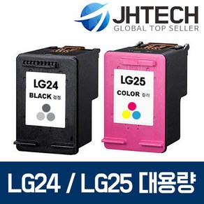 LG24 LG25 잉크 LIP2250 LIP2210 2230 2290 2270 2250C, 1세트, LG LIP2250 잉크 LG24 LG25 XL 대용량 완벽호환 검정+컬러