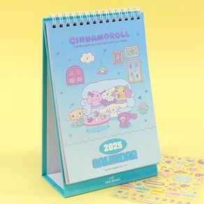 산리오 정품 2025년 캘린더 달력 탁상용 미니 달력 캐릭터 스케쥴러 플래너, 시나모롤