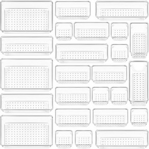 오라플 다용도 서랍칸막이정리함 세트, 25개세트, 1세트, 투명