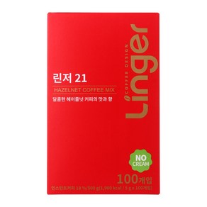 린저21 헤이즐넛 노프림커피믹스 100T X 3개(300T) 일회용스틱, 100개입, 3개, 5g