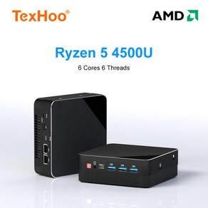 미니PC TexHoo 데스크탑 Win 11 Po AMD R7 4800H R5 4500U 6 코어 12 스레드 16 GB 32GB DDR4 512GB 1TB SSD 와이파이, 없음, 1) AMD Ryzen 5 4500U - WiFi 5, 1) AMD Ryzen 5 4800H  WiFi 5