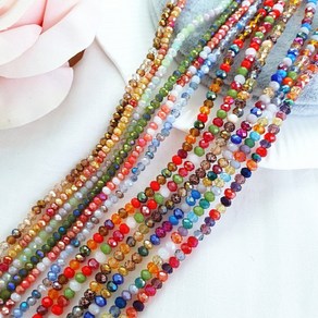 (12색)믹스색 AB빛 론델컷 원석 크리스탈 시드비즈, 2mm(약190pcs), [ND79-8]파랑톤, 1개