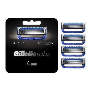 Gillette Labs (4 질레트 히티드 레이저 교체 블레이드 개) 면도 면도기 남성, 1개