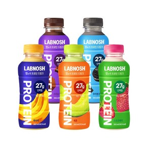 랩노쉬 프로틴 드링크 5종 세트 카카오 바나나 메론 쿠키앤크림 스트로베리 각2, 20개, 350ml