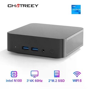 Chateey T9 미니PC 미니컴퓨터 인텔N100 Windows11 초소형, 1GB