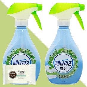 페브리즈 섬유탈취제 허브향 370ml 2개(+하늘선물 물티슈 10매), 2개