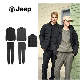 [지프] O [최초가 129 000원] JEEP 남성 24FW 패딩 자켓 + 우븐 셋업 3종