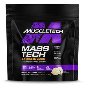 머슬테크 Mass Tech Exteme 2000 바닐라 밀크셰이크 2.72kg, 1개