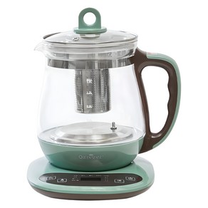 퀸센스 글라스 전기 티포트 그린 1.8L, QSKT-3000