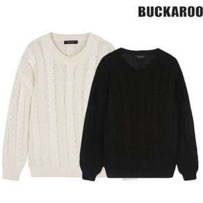 버커루 [특가전] [BUCKAROO JEANS] 고급원단 공용 코튼 루즈 오버핏 꽈베기 짜임 조직 라운드넥 니트 티셔츠