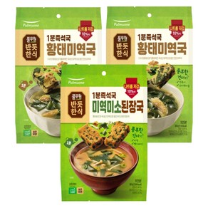 풀무원 황태미역국 5인분 40g x 2p + 미소된장국 5인분 40g, 1세트, 90g