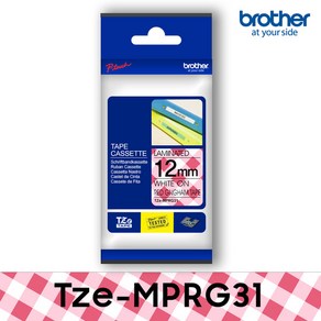 브라더 브라더정품 Tze-MPRG31_레드체크/블랙12mmx4m 라벨테이프, 1개