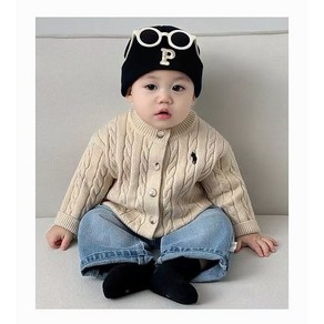 [베베앤로아] 영유아 여아 남아 공용 유아 신생아 백일 6개월 돌 봄 가을 벨벳니트가디건 외출복