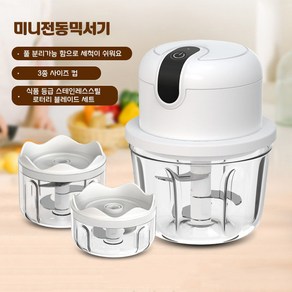 Fowod 야채 다지기 충전식 멀티 마늘 다지기 350ml&250ml&100ml유리용기