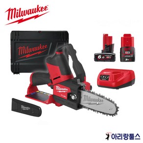 밀워키 M12 FHS-632X 6인치 충전 체인톱 세트 12V 3.0Ah 6.0Ah 배터리2팩 충전기 케이스포함, 1개