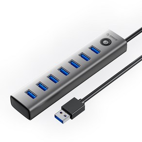 오리코 알루미늄 합금 C타입 A타입 7포트 USB 3.0 허브 CL7U, USB-A, 100cm, 1개