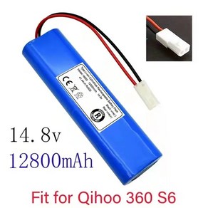 치후 .360 S6배터리팩 14.8V 12800mAh 로봇 진공 청소기 예비 부품 액세서리 교체 배터리, [01] 1pcs 배터리, 4.1pcs battey, 1개