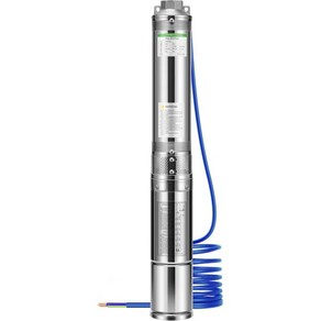 Deep Well 잠수정 펌프 0.5HP 115V 60Hz 33GPM 148ft 헤드 추가 황동 체크 밸브 및 관개 산업 가정용 33ft 전원 코드가 있는 스테인리스 워터