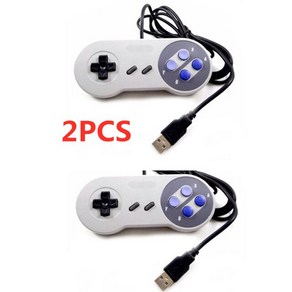 USB 2.0 PC 게임 패드 유선 컨트롤러 조이스틱 조이패드 SNES Windows MAC 컴퓨터 제어 2 개입, [02] 2PCSGay, 2개