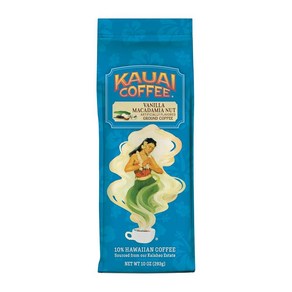 KAUAI COFFEE 하와이안 그라운드 커피 코코넛 캐러멜 크런치 맛 10온스 139688, 680g, 1개, 10 Ounce (Pack of 1), 바닐라 마카다미아 너트