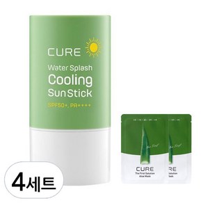 김정문알로에 큐어 쿨링 선스틱 SPF50+ PA++++ 23g + 2종 체험키트, 4세트